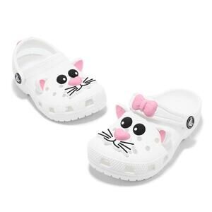 CROCS Baby TODDLERS CLASSIC‎ I AM WHITE CAT CLOG 210015 WHITE Size 4